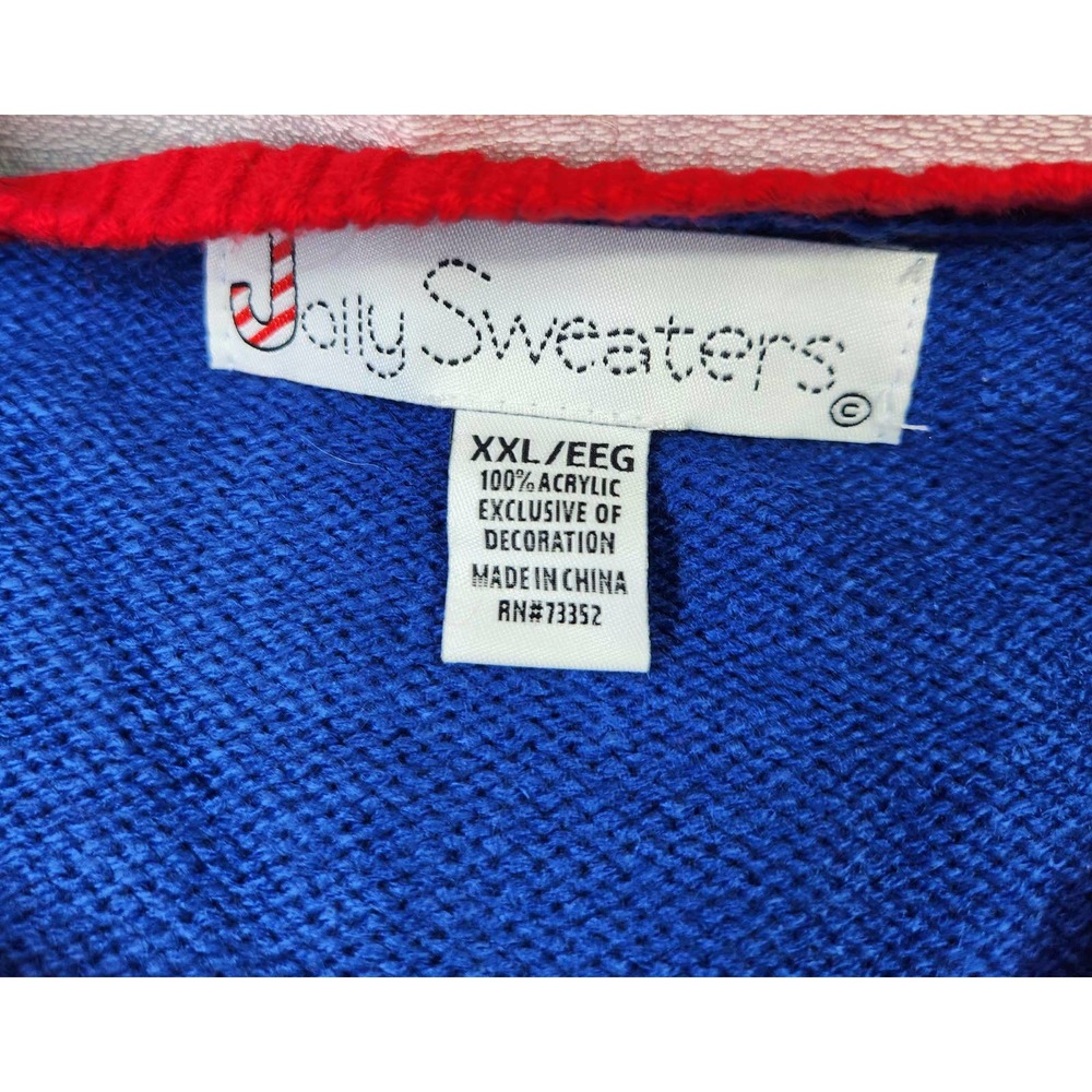 Jolly Sweaters Snowman Tree Light Up Ugly Christmas Winter Sweater Size XXL - Picture 3 of 7